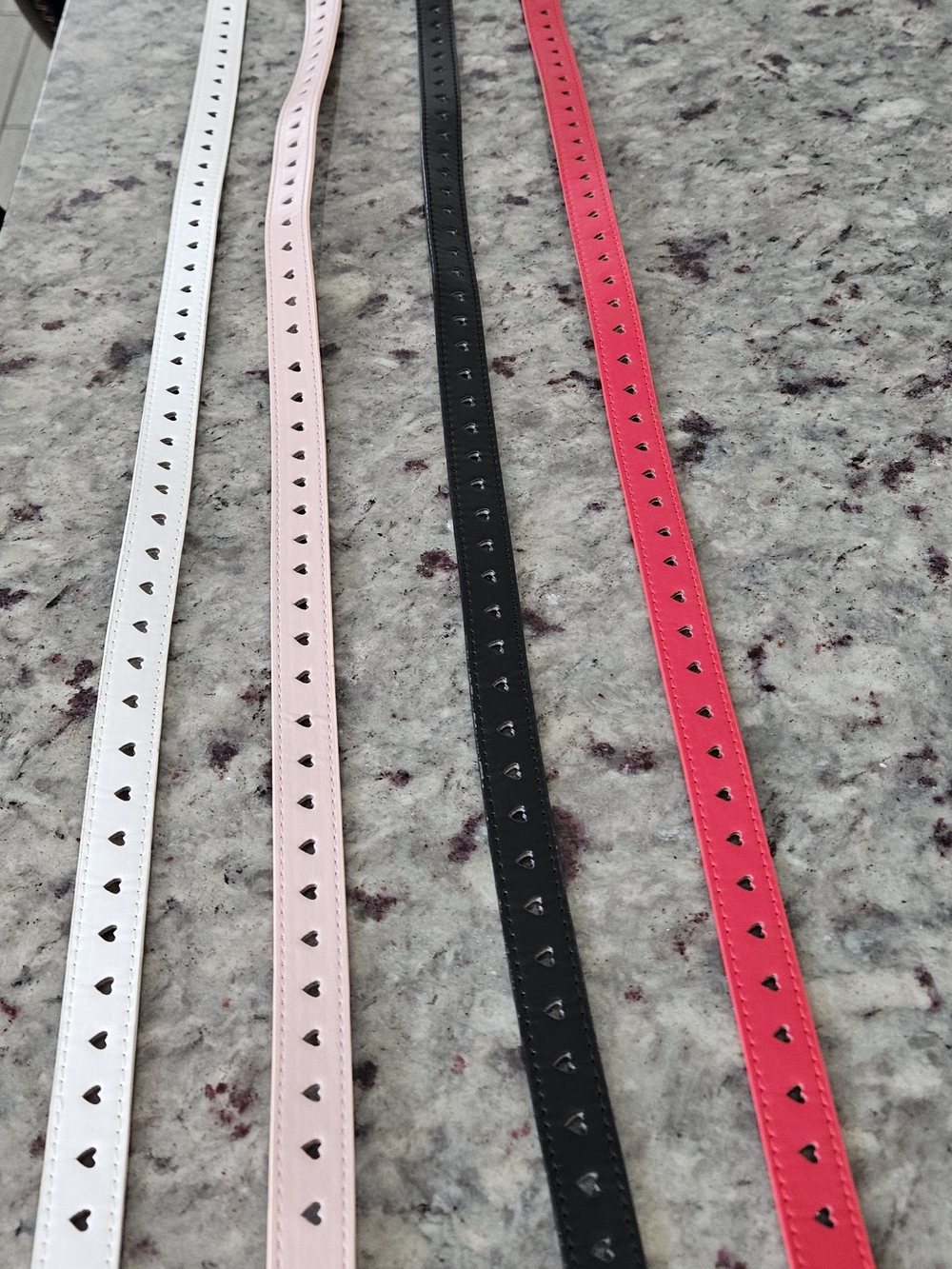 Source Unknown Heart-Accent Belts Faux Leather in White, Red, Pink, and Black - Picture 8 of 10